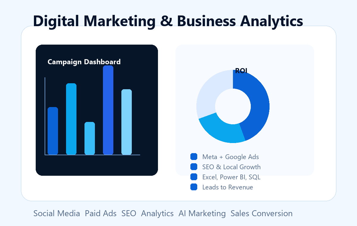 Digital marketing and business analytics course artwork