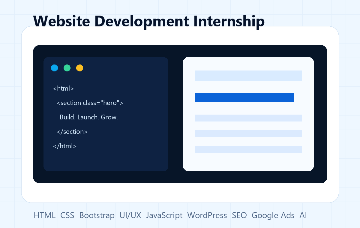 Website development internship course artwork